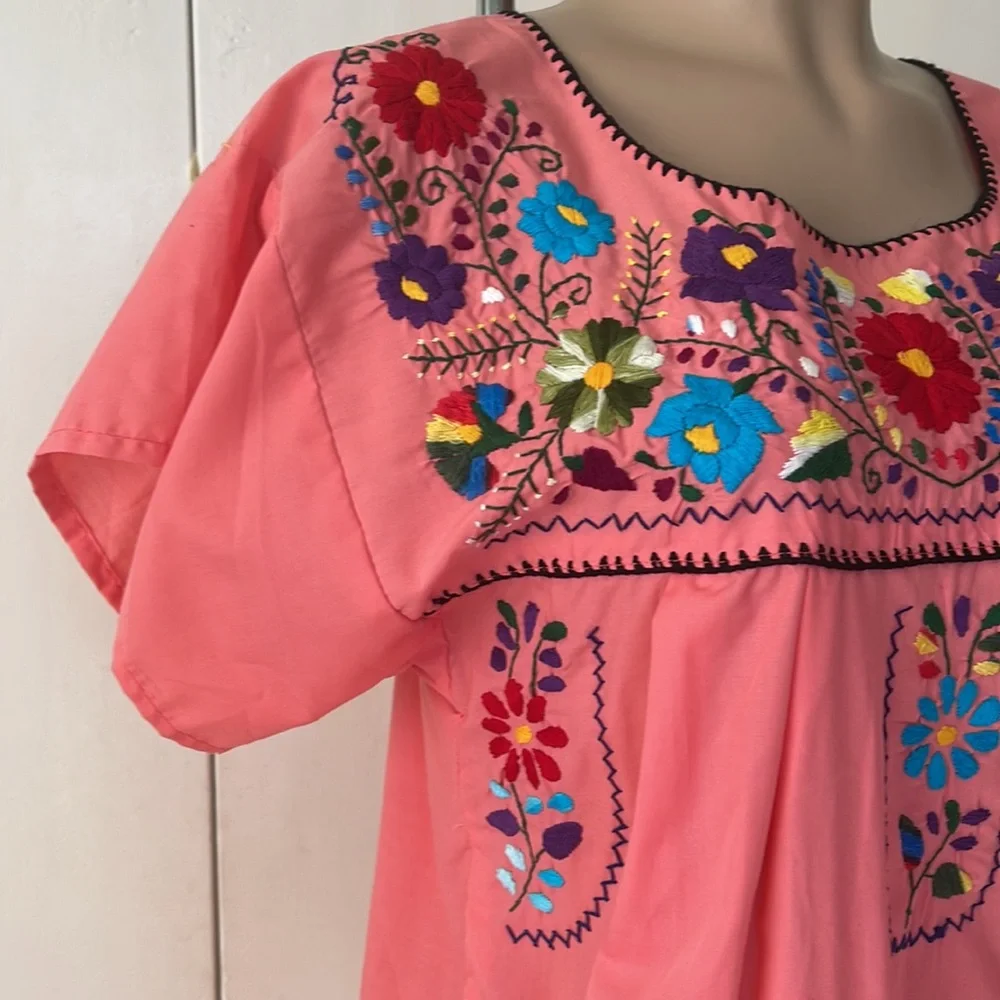 Multi color Hand embroidered  Womens DRESS  size MEDIUM - Picture 5 of 16